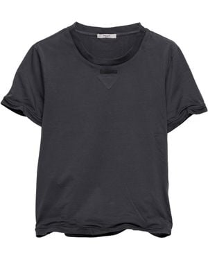 Prada Shapeable Garment-Dyed Jersey T-Shirt - Black