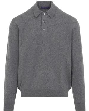 Ralph Lauren Long-Sleeve Knit Polo Jumper - Grey