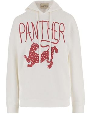 Valentino Cotton Graphic Hoodie - White