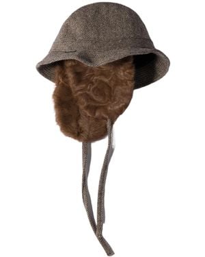 Miu Miu Wool And Chekiang Hat - Brown