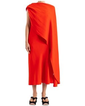 Balenciaga Draped Asymmetric Dress - Red