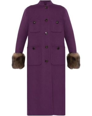 Valentino Long-Sleeved Coat - Purple