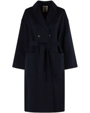 Semicouture Double Breasted Coat - Blue