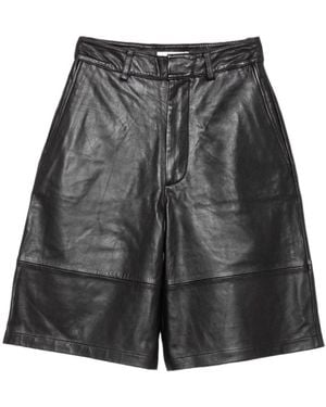 Frankie Shop Leather Bermuda Shorts - Grey