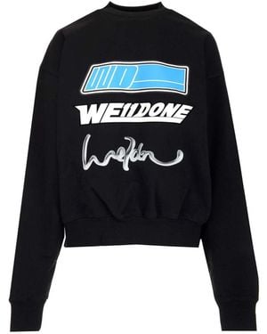 we11done Round Collar Long Sleeve Jumper - Black
