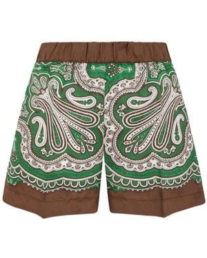 P.A.R.O.S.H. Paisley Print Shorts - Green