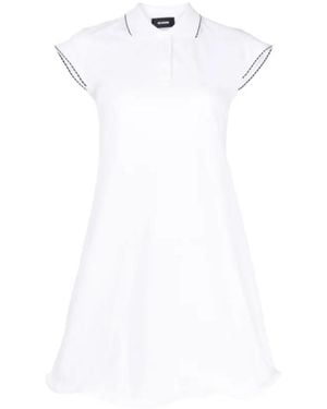 we11done Contrast-Stitching Shirt Dress - White
