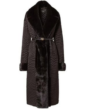 Fendi Satin And Mink Coat - Black