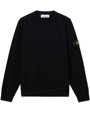 Stone Island Loose-Fit Crewneck Sweater With Raglan Sleeves - Black