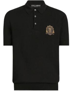Dolce & Gabbana Logo Detailed Short Sleeved Polo Shirt - Grey