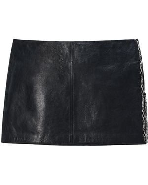 Alexander Wang Chain-Trim Leather Mini Skirt - Black