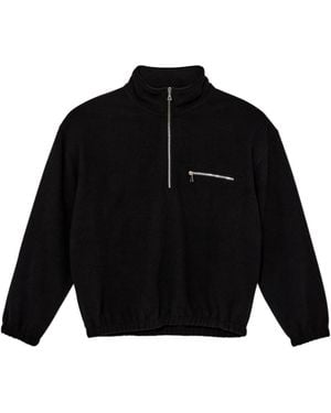 Rier Half-Zip Wool Sweatshirt - Black