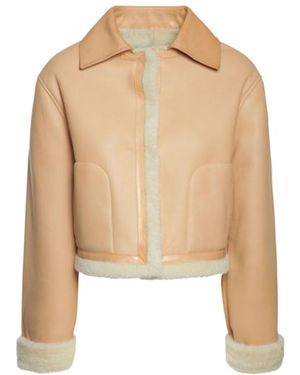 Jil Sander Zippered Short Casual Jacket - Natural