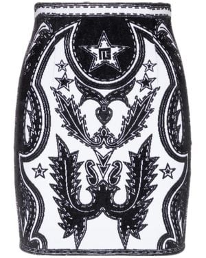 Balmain Pb Western Short Skirt - Multicolour
