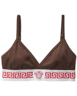 Versace Ribbed Jersey Bralette - Brown