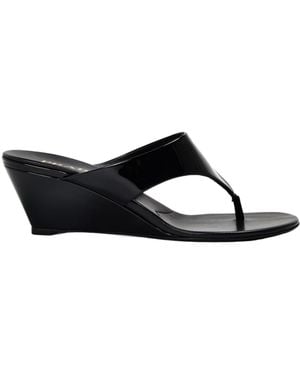 Prada Wedge Flip-Flops - Black