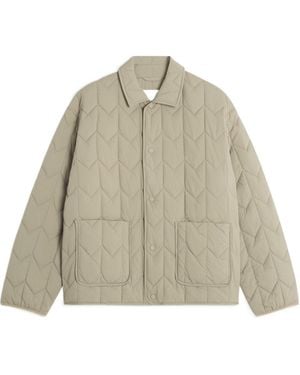 Maison Kitsuné Maison Kitsun Long Sleeved Quilted Padded Jacket - Natural