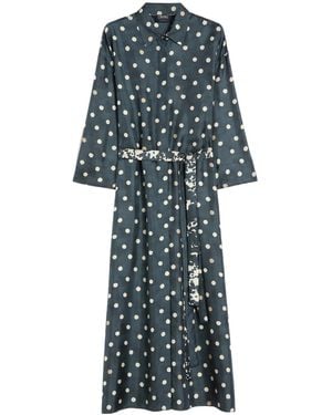 Max Mara Polka Dot Mini Dress - Blue