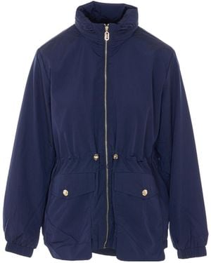 Liu Jo Drawstring High-Neck Coat - Blue