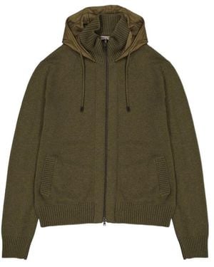 Herno Zip-Up Cashmere Hoodie - Green