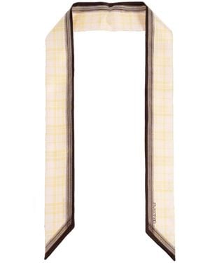 Jil Sander Plaid-Patter Silk Scarf - White