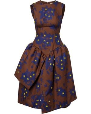 ShuShu/Tong Floral Cotton Midi Dress - Purple