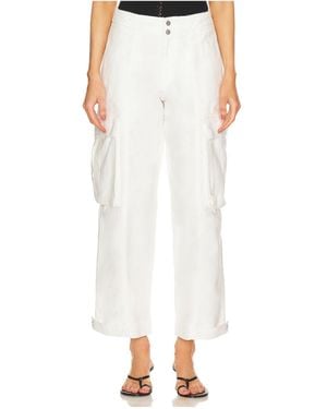 FRAME Wide Leg Cargo Pants - White