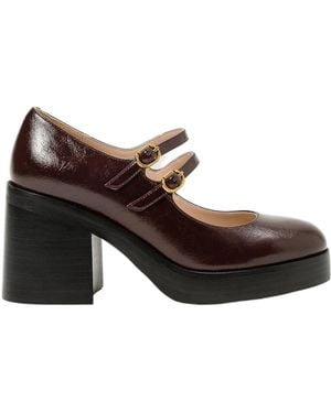 Twinset 80Mm Mary Jane Court Heeled Pumps - Brown