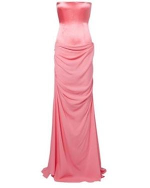Alex Perry Draped Silk Gown - Pink