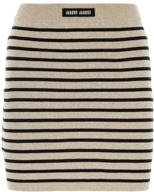 Miu Miu Striped Knitted Mini Skirt - Multicolor
