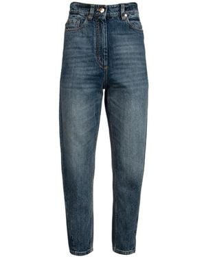 Brunello Cucinelli High Rise Mom-Fit Jeans - Blue