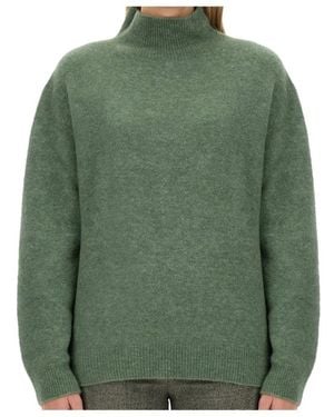 Alysi High-Neck Knitted Jumper - Green