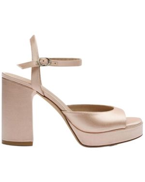 Stuart Weitzman Round-Headed High-Heeled Sandals - White
