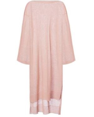 Alaïa Knitted Linen And Silk Kaftan - Pink
