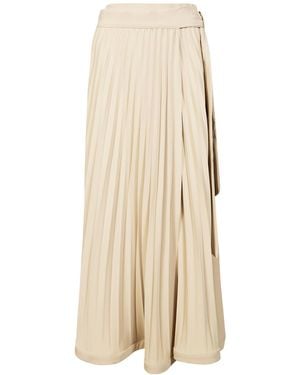 P.A.R.O.S.H. P.A.R.O..H. Belted Flared Skirt - Natural
