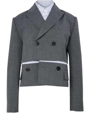 Sacai Double-Breasted Layered Jacket - Blue