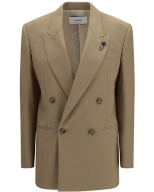 Lardini Cameron Double-Breasted Blazer - Green