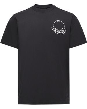 Moncler Logo Cotton T-Shirt - Black