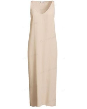 Brunello Cucinelli Solidcolor Sleeveless Dress - Natural