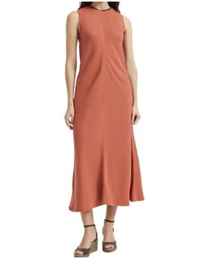 Brunello Cucinelli Monili Chain-Detail Midi Dress - Red
