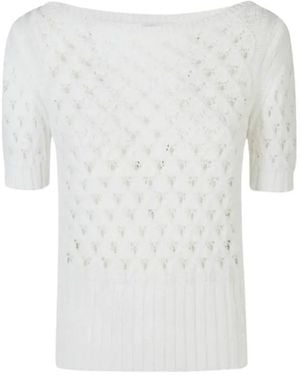 Eleventy Short-Sleeve Sweater - White