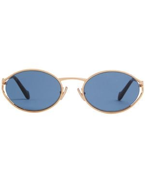 Miu Miu Oval Metal Frame Sunglasses - Blue