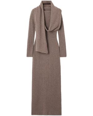 Cult Gaia Natacha Cable-Knit Wool And Cashmere-Blend Dress - Brown