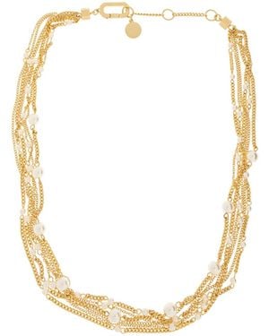 AllSaints Multi-Strand Glass Pearl Necklace - Metallic