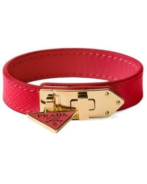 Prada Saffiano Leather Bracelet - Red
