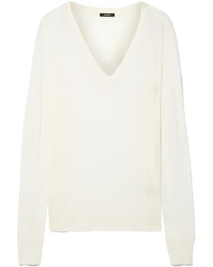 JOSEPH V-Neck Cashmere Top - White