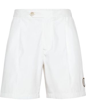 Brunello Cucinelli Logo-Appliqué Knee-Length Tailored Shorts - White