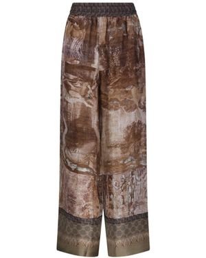 Pierre Louis Mascia Aloe Wide Leg Trousers - Brown
