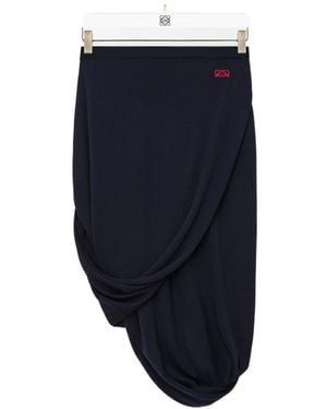 Loewe Pleated Midi Skirt - Blue