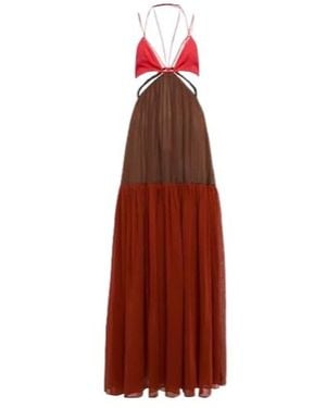 Nensi Dojaka Cutout Maxi Dress - Red